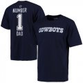 Mens Dallas Cowboys Pro Line College Number 1 Dad T-Shirt Navy