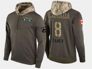 Nike Canucks 8 Christopher Tanev Olive Salute To Service Pullover Hoodie