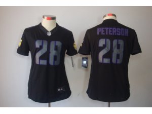 Nike Womens Minnesota Vikings #28 Adrian Peterson black jerseys[impact limited]