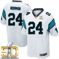 Youth Nike Panthers #24 Josh Norman White Super Bowl 50 Stitched Jersey