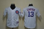 Youth Chicago Cubs #13 Starlin Castro white Jerseys