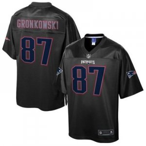 Nike New England Patriots #87 Rob Gronkowski Black Men NFL Pro Line Black Reverse Fashion Game Jersey