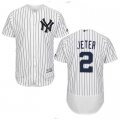 2016 Men New York Yankees #2 Derek Jeter Majestic White Flexbase Authentic Collection player Jersey (2)