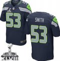 Nike Seattle Seahawks #53 Malcolm Smith Elite blue Super Bowl XLVIII NFL Jersey