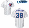 Mens Majestic Chicago Cubs #38 Carlos Zambrano Replica White Home Cool Base MLB Jersey