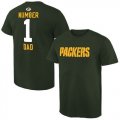 Mens Green Bay Packers Pro Line College Number 1 Dad T-Shirt Green