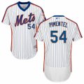 Men's Majestic New York Mets #54 Stolmy Pimentel White Royal Flexbase Authentic Collection MLB Jersey