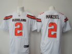 Nike Cleveland Browns #2 Johnny Manziel White Jerseys(Elite)