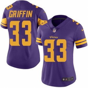 Women\'s Nike Minnesota Vikings #33 Michael Griffin Limited Purple Rush NFL Jersey