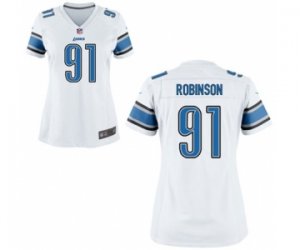 Women\'s Nike Detroit Lions #91 A\'Shawn Robinson White NFL Jersey