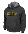 Pittsburgh Steelers Authentic font Pullover Hoodie D.Grey