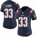Women's Nike New England Patriots #33 Dion Lewis Limited Navy Blue Rush NFL Jersey