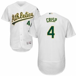 Men\'s Majestic Oakland Athletics #4 Coco Crisp White Flexbase Authentic Collection MLB Jersey