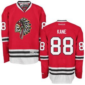 Mens Chicago Blackhawks #88 Patrick Kane Reebok Premier Red Skull Ice Hockey Jersey