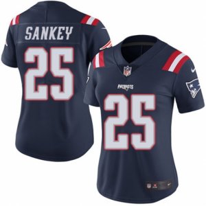 Women\'s Nike New England Patriots #25 Bishop Sankey Limited Navy Blue Rush NFL Jersey