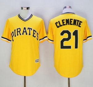 Pittsburgh Pirates #21 Roberto Clemente Gold New Cool Base Stitched Baseball Jersey