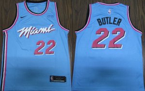 Heat #22 Jimmy Butler Blue 2019-20 Nike City Edition Swingman Jersey