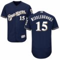 Men's Majestic Milwaukee Brewers #15 Will Middlebrooks Navy Blue Flexbase Authentic Collection MLB Jersey