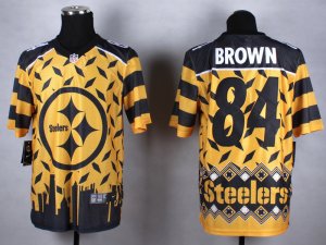 Nike Pittsburgh Steelers #84 Antonio Brown yellow Jerseys(Style Noble Fashion Elite)