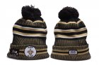 Saints Team Logo Black Cream 100th Season Pom Knit Hat YD