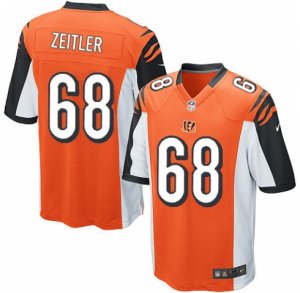 Men\'s Nike Cincinnati Bengals #68 Kevin Zeitler Game Orange Alternate NFL Jersey