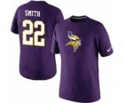 Nike Minnesota Vikings 22 Harrison Smith Name & Number T-Shirt Purple