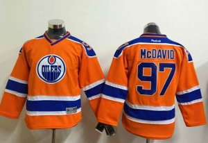 Youth NHL Edmonton Oilers #97 Connor McDavid orange Stitched jerseys