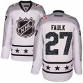 Mens Reebok Carolina Hurricanes #27 Justin Faulk Authentic White Metropolitan Division 2017 All-Star NHL Jersey