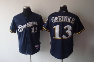 mlb milwaukee brewers #13 greinke dk blue(cool base)