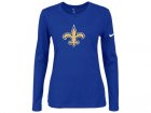 Nike New Orleans Saints Women's Of The City Long Sleeve Tri-Blend T-Shirt - Blue