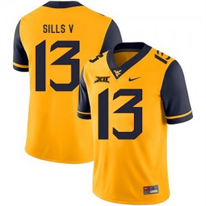 West Virginia Mountaineers 13 David Sills V Gold College Football Jersey