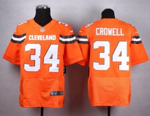 Nike Browns #34 Isaiah Crowell Orange Alternate Men Stitched NFL New Elite Jersey