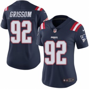 Women\'s Nike New England Patriots #92 Geneo Grissom Limited Navy Blue Rush NFL Jersey