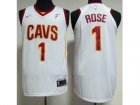 Men Nike Cleveland Cavaliers #1 Derrick Rose White Stitched NBA Swingman Jersey