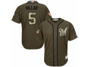 Youth Milwaukee Brewers #5 Jonathan Villar Replica Green Salute to Service MLB Jersey