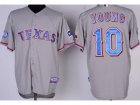 mlb Texas Rangers #10 Michael Young Grey[Cool Base 40th Anniversary Patch]