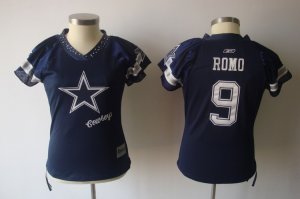 2011 women field flirt fashion nfl dallas cowboys #9 romo blue