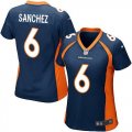 Women Nike Denver Broncos #6 Mark Sanchez Blue Alternate Stitched NFL New Elite Jersey