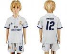 Real Madrid #12 Marcelo White Home Kid Soccer Club Jersey