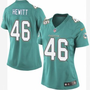 Womens Nike Miami Dolphins #46 Neville Hewitt Limited Aqua Green Team Color NFL Jersey