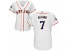 Women Majestic Houston Astros #7 Craig Biggio Replica White Home 2017 World Series Bound Cool Base MLB Jersey