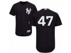 Mens Majestic New York Yankees #47 Jon Niese Navy Blue Flexbase Authentic Collection MLB Jersey