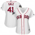 Red Sox #41 Chris Sale White Women 2018 World Series Cool Base Player Jersey