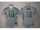 Nike Women NFL Seattle Seahawks #18 Sidney Rice Grey Jerseys