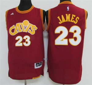 Cavaliers 23 LeBron James Burgundy Throwback Swingman Jersey