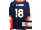 Nike Denver Broncos #18 Peyton Manning Blue Jerseys(Signed Elite)