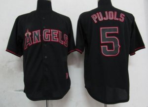 mlb los angeles angels #5 pujols black fashion