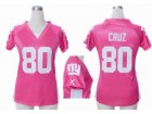 Nike Women New York Giants #80 Victor Cruz pink jerseys[draft him ii top]