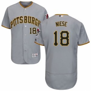 Men\'s Majestic Pittsburgh Pirates #18 Jon Niese Grey Flexbase Authentic Collection MLB Jersey