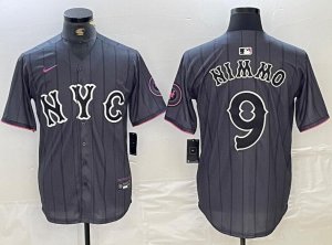 Mets #9 Brandon Nimmo Gray Nike 2024 City Connect Cool Base Jersey